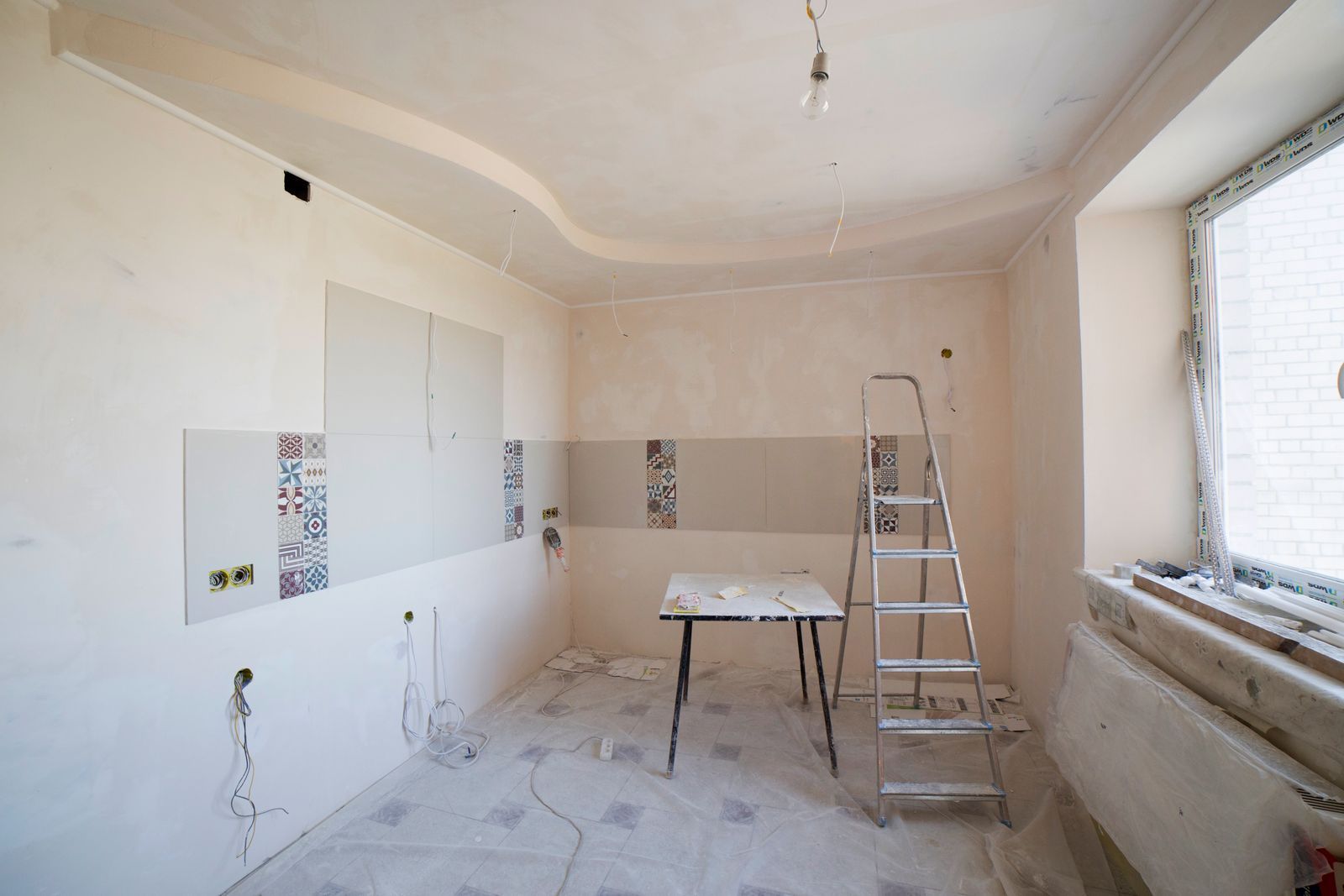 Room stripped back and ready for plastering